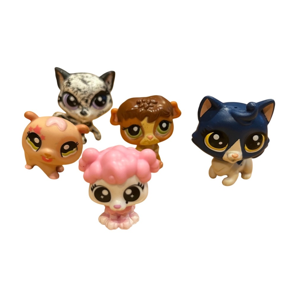 Littlest Pet Shop Cat Dog Pig Poodle Lot Hasbro LPS 4pc Plus ZURU Figure